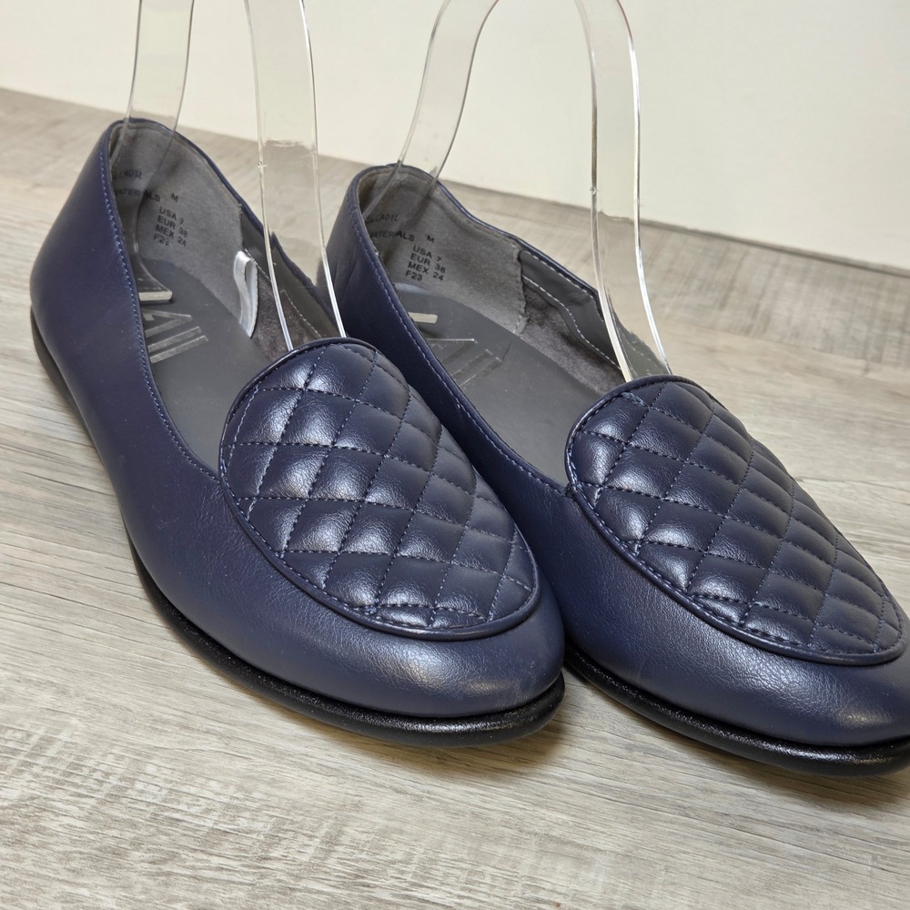 Aerosoles Briella Navy Blue Quilted Loafers Flats Womens Size 7 M